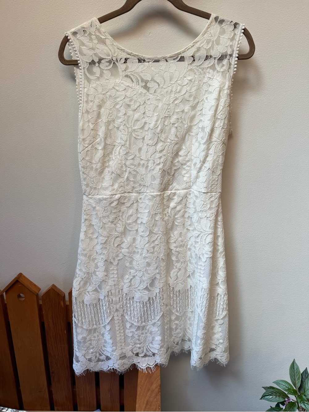 One-Shoulder White Lace Dress with Floral Overlay
